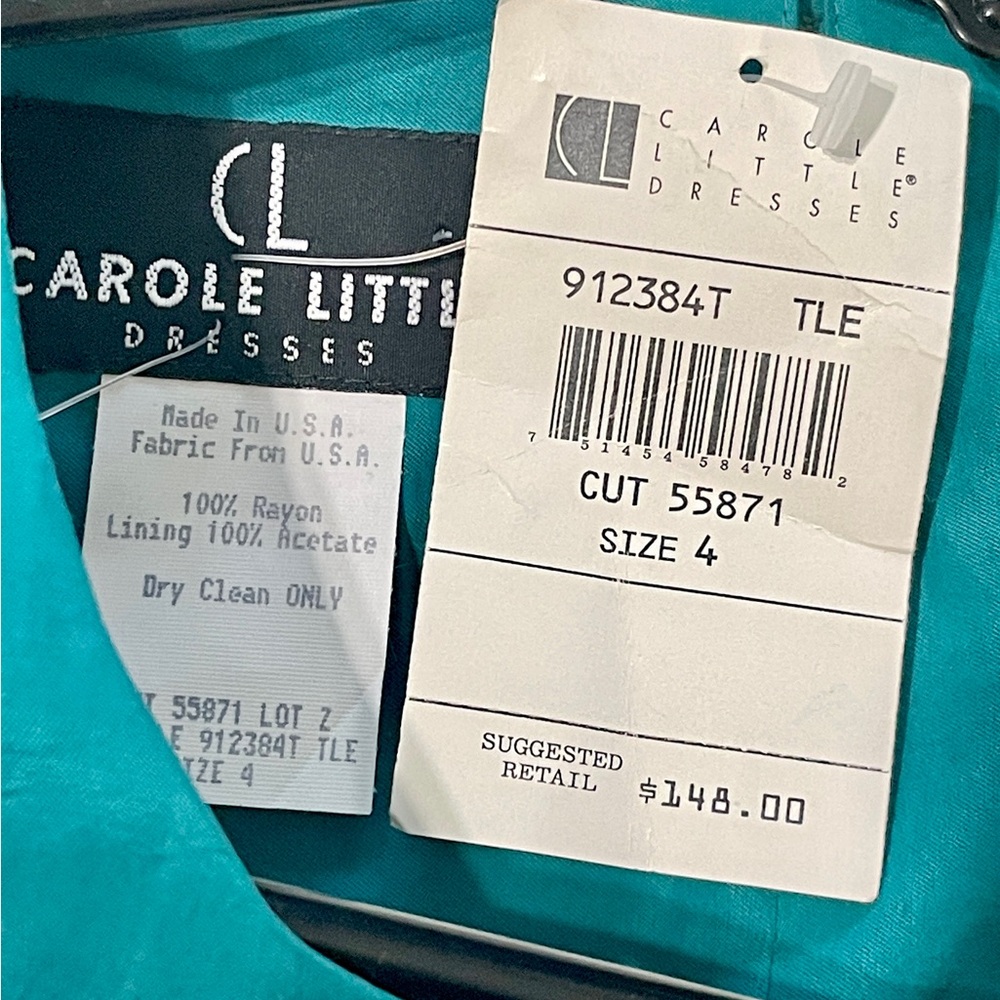 Carole Little Vintage Cut Out Midi Dress | Teal | Size 4 - Picture 4 of 5